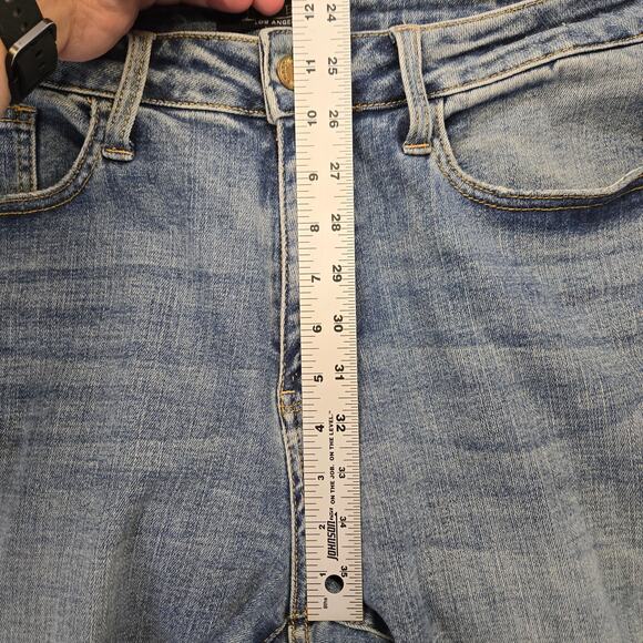 Judy Blue Distressed Boyfriend  Jeans Womens 16W Stretch Skinny Raw Hem Mid Rise - Picture 11 of 12